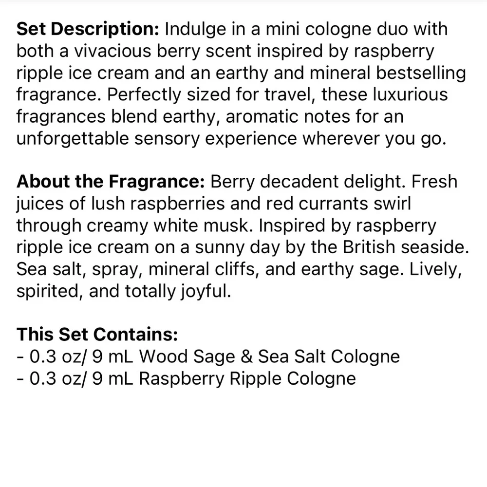 JO MALONE LONDON Mini Raspberry Ripple & Wood Sage & Sea Salt Cologne Set Duo - Picture 6 of 7